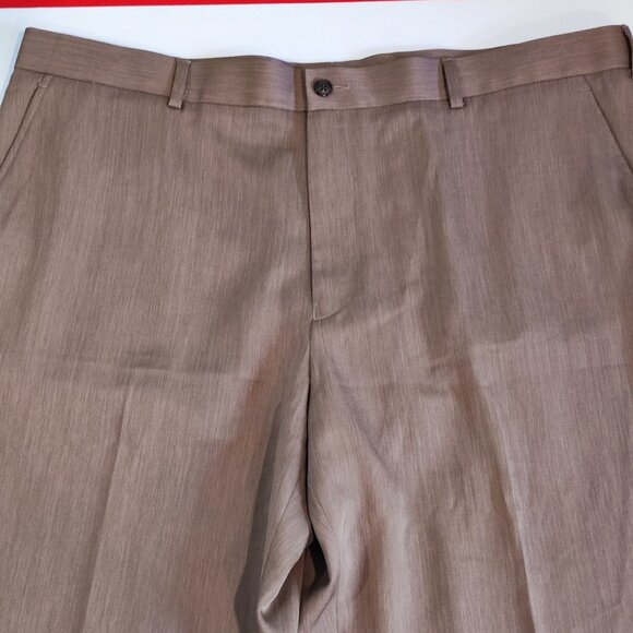 Perry Ellis flat front business /casual dress pants tan colour man's size 40X32 - Picture 2 of 11
